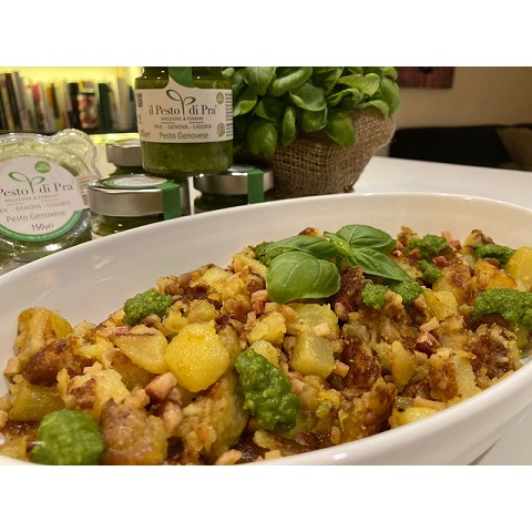 Patate sabbiose croccanti con il Pesto di Pra’